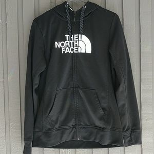 North Face Logo Zip Up Hoodie